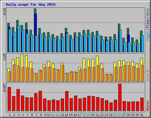 Daily usage for May 2019