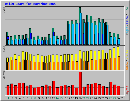 Daily usage for November 2020