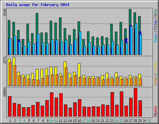 Daily usage for February 2024