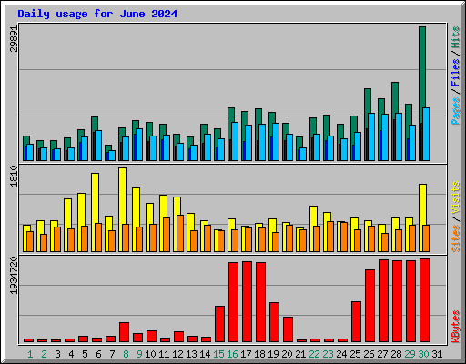 Daily usage for June 2024