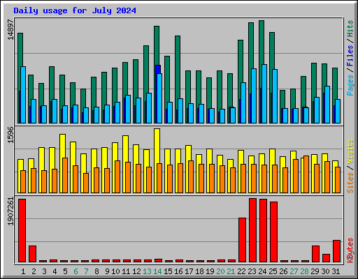 Daily usage for July 2024