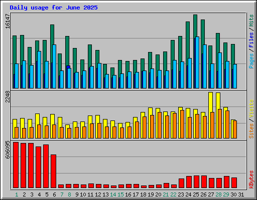 Daily usage for June 2025