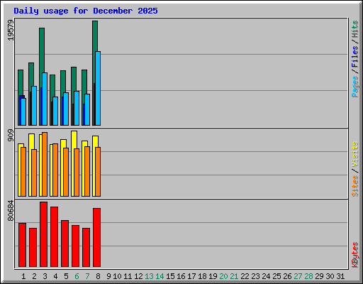 Daily usage for December 2025