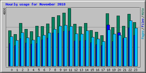 Hourly usage for November 2018