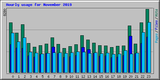 Hourly usage for November 2019