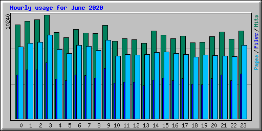 Hourly usage for June 2020