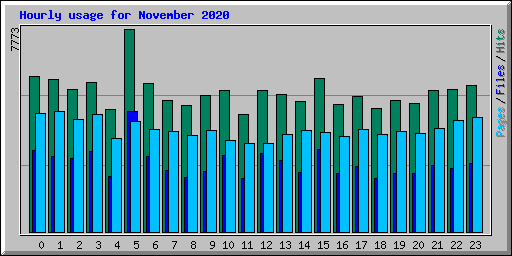 Hourly usage for November 2020