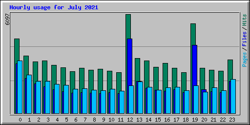 Hourly usage for July 2021