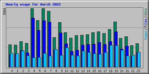 Hourly usage for March 2022