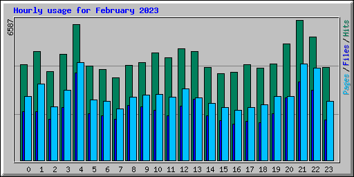 Hourly usage for February 2023